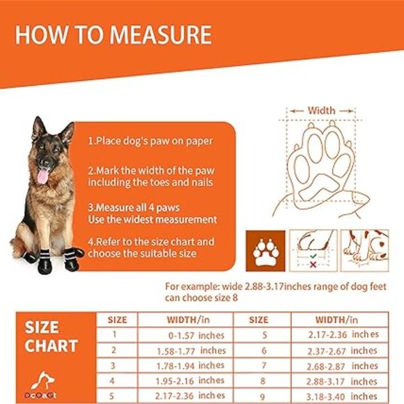 Waterproof Breathable Reflective anti-slip Large Dog Boots to protect paws EUC - Picture 2 of 7
